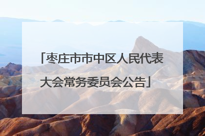 枣庄市市中区人民代表大会常务委员会公告