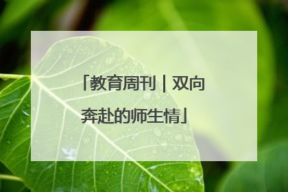 教育周刊｜双向奔赴的师生情