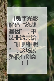 数字光影解码“统战基因”，书法非遗共绘“肝胆相照”，这场展览很有创意！