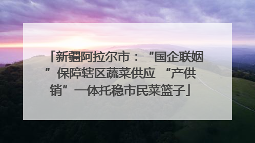 新疆阿拉尔市：“国企联姻”保障辖区蔬菜供应 “产供销”一体托稳市民菜篮子