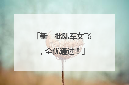 新一批陆军女飞，全优通过！