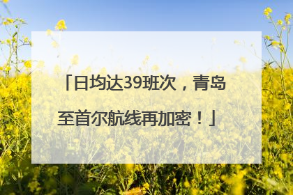 日均达39班次，青岛至首尔航线再加密！