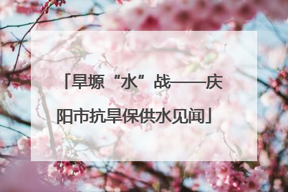 旱塬“水”战——庆阳市抗旱保供水见闻