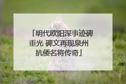 明代欧阳深事迹碑重光 碑文再现泉州抗倭名将传奇