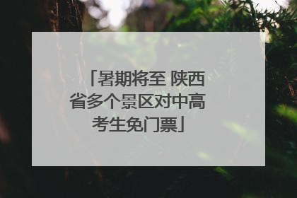 暑期将至 陕西省多个景区对中高考生免门票