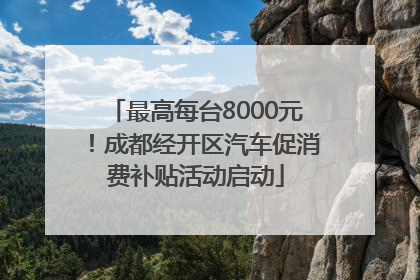 最高每台8000元！成都经开区汽车促消费补贴活动启动