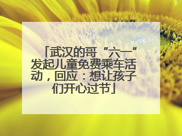 武汉的哥“六一”发起儿童免费乘车活动，回应：想让孩子们开心过节