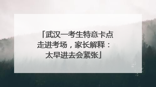 武汉一考生特意卡点走进考场，家长解释：太早进去会紧张