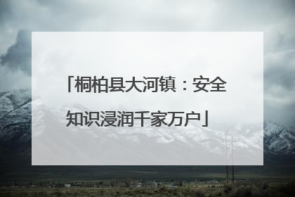 桐柏县大河镇：安全知识浸润千家万户