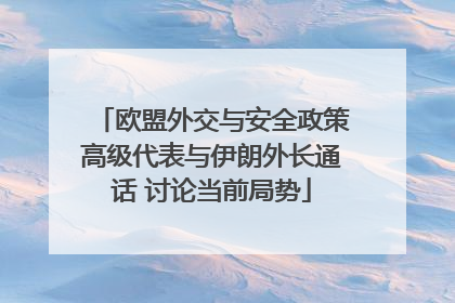 欧盟外交与安全政策高级代表与伊朗外长通话 讨论当前局势