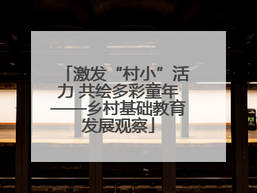 激发“村小”活力 共绘多彩童年——乡村基础教育发展观察