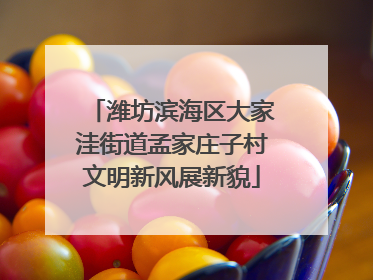 潍坊滨海区大家洼街道孟家庄子村文明新风展新貌