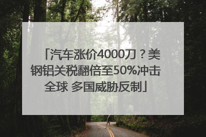 汽车涨价4000刀？美钢铝关税翻倍至50%冲击全球 多国威胁反制