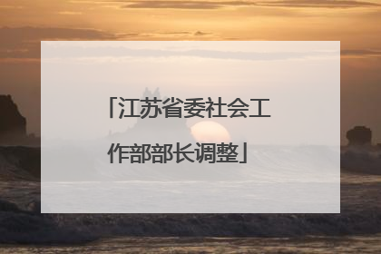 江苏省委社会工作部部长调整