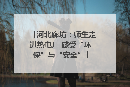 河北廊坊：师生走进热电厂 感受“环保”与“安全”
