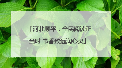 河北顺平：全民阅读正当时 书香致远润心灵