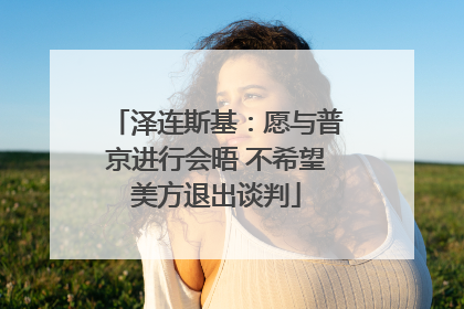 泽连斯基：愿与普京进行会晤 不希望美方退出谈判
