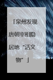 泉州发现唐朝宰相隐居地“活文物”