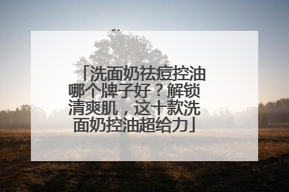 洗面奶祛痘控油哪个牌子好？解锁清爽肌，这十款洗面奶控油超给力