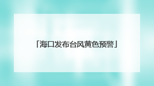海口发布台风黄色预警