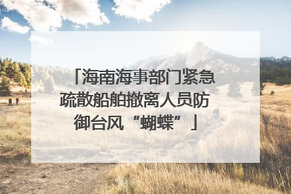 海南海事部门紧急疏散船舶撤离人员防御台风“蝴蝶”