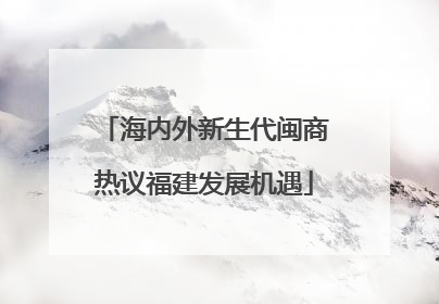 海内外新生代闽商热议福建发展机遇