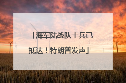 海军陆战队士兵已抵达！特朗普发声