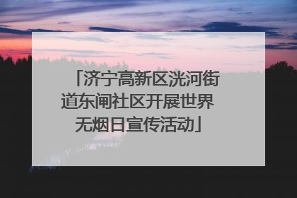 济宁高新区洸河街道东闸社区开展世界无烟日宣传活动