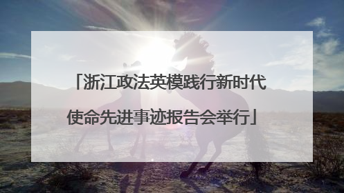 浙江政法英模践行新时代使命先进事迹报告会举行