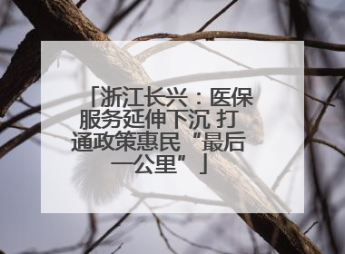 浙江长兴：医保服务延伸下沉 打通政策惠民“最后一公里”