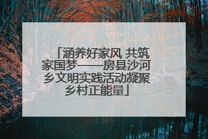 涵养好家风 共筑家国梦——房县沙河乡文明实践活动凝聚乡村正能量