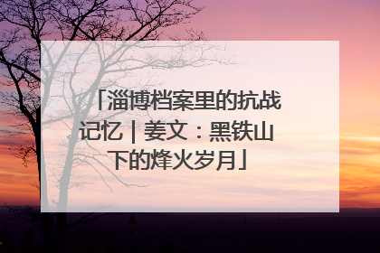 淄博档案里的抗战记忆｜姜文：黑铁山下的烽火岁月