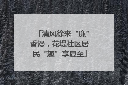 清风徐来“廉”香漫，花堤社区居民“趣”享夏至