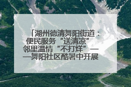 湖州德清舞阳街道：便民服务“送清凉” 邻里温情“不打烊”——舞阳社区酷暑中开展多元便民服务促融合