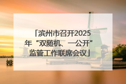 滨州市召开2025年“双随机、一公开” 监管工作联席会议