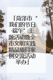 菏泽市“我们的节日·端午”主题活动暨全市文明实践精品项目案例交流活动举办