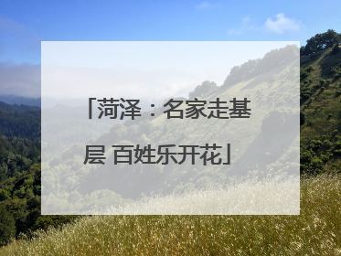 菏泽：名家走基层 百姓乐开花