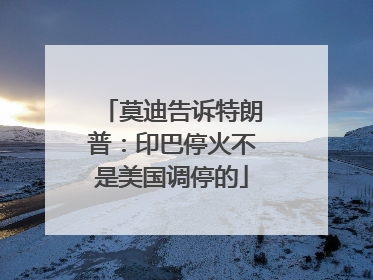 莫迪告诉特朗普：印巴停火不是美国调停的