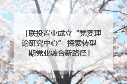 联投置业成立“党委理论研究中心” 探索转型期党业融合新路径
