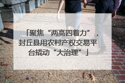 聚焦“两高四着力”，封丘县用农村产权交易平台撬动“大治理”