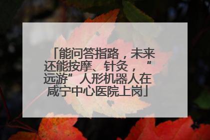 能问答指路，未来还能按摩、针灸，“远游”人形机器人在咸宁中心医院上岗