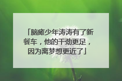 脑瘫少年涛涛有了新餐车，他的干劲更足，因为离梦想更近了