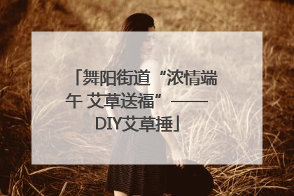 舞阳街道“浓情端午 艾草送福”——DIY艾草捶