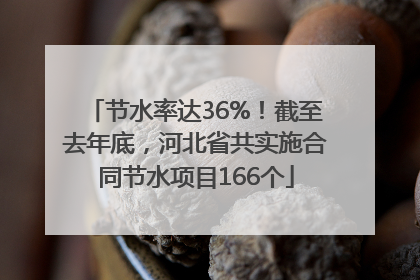 节水率达36%！截至去年底，河北省共实施合同节水项目166个