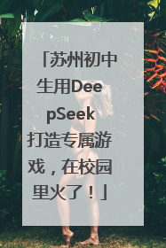 苏州初中生用DeepSeek打造专属游戏，在校园里火了！