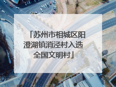 苏州市相城区阳澄湖镇消泾村入选全国文明村
