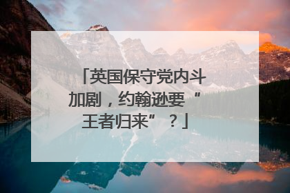 英国保守党内斗加剧，约翰逊要“王者归来”？