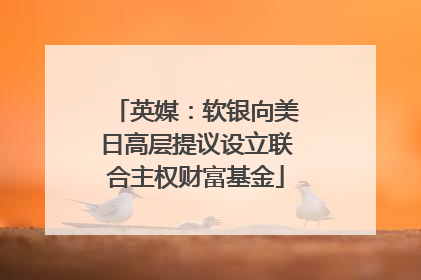 英媒：软银向美日高层提议设立联合主权财富基金