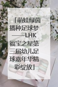 萌娃绿茵播种足球梦——LHK福宝之星第三届幼儿足球嘉年华精彩绽放