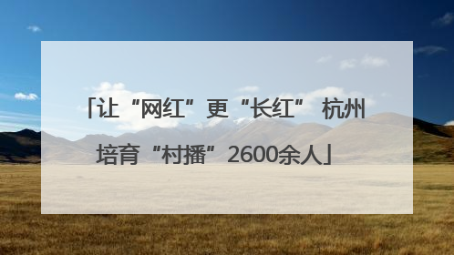 让“网红”更“长红” 杭州培育“村播”2600余人